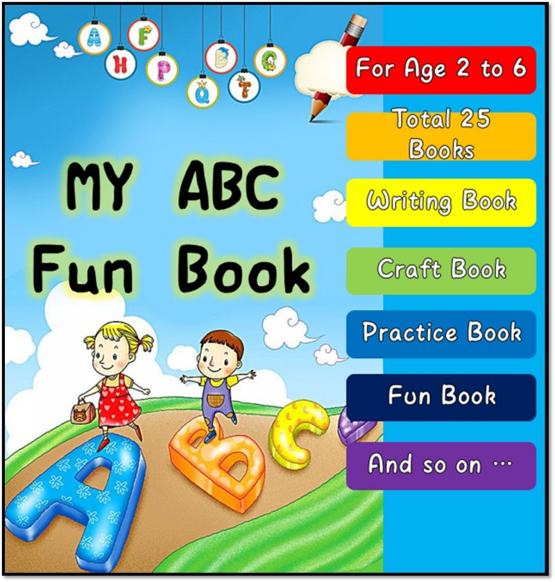【Age 2 to 6 】My ABC Fun Book (Total 25  Books (pdf) included : Writing Book, Fun Book , Craft Book ,